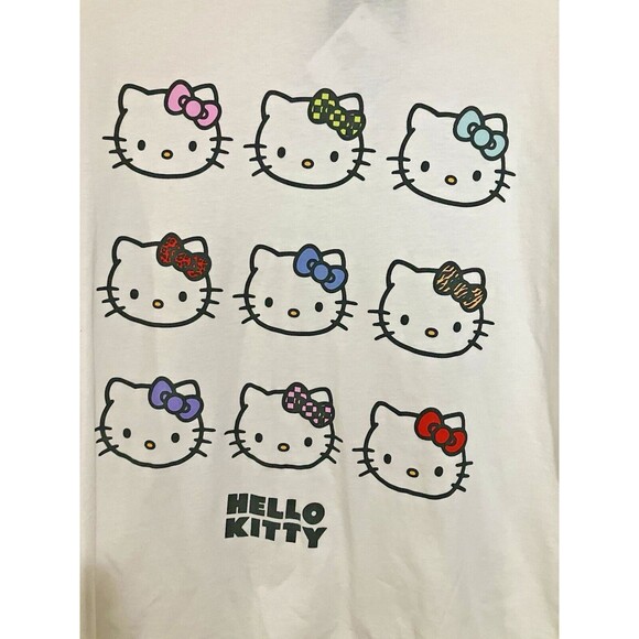 Hello Kitty Sanrio Cute 9 Kitty Short Sleeve T-Shirt White  Size : L - Picture 2 of 6